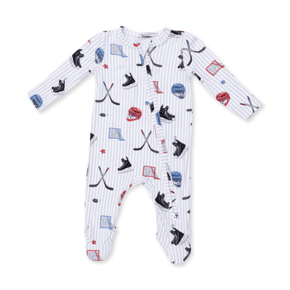 Hockey Stripe - 2 Way Zipper Footie