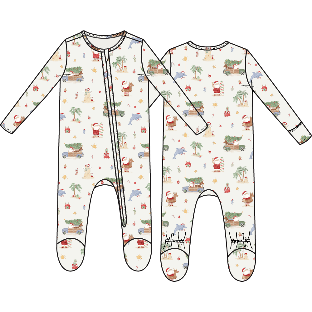 Beach Christmas - 2 Way Zipper Footie