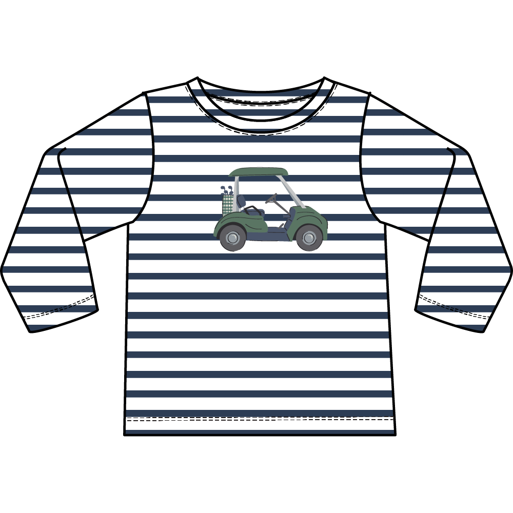 Golf - Long Sleeve Uni Shirt Green Golf Cart