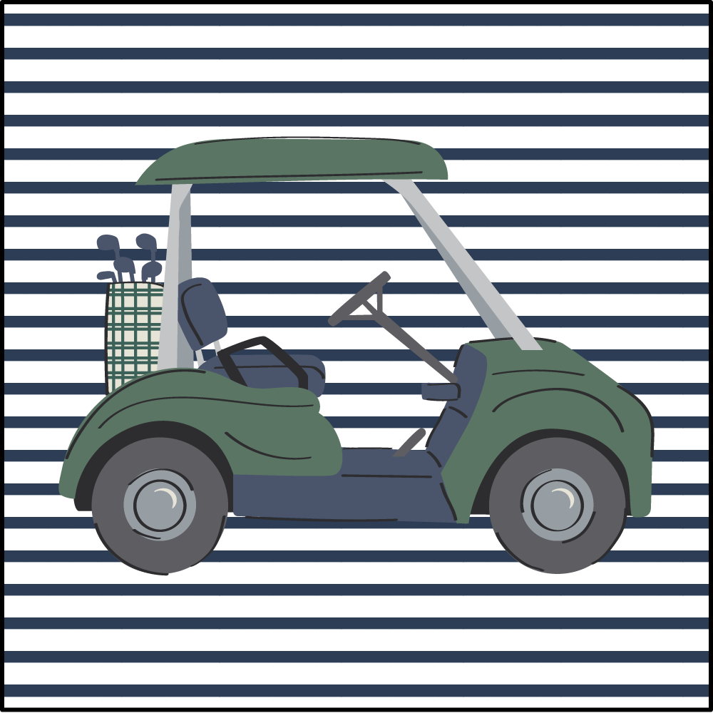 Golf - Long Sleeve Uni Shirt Green Golf Cart