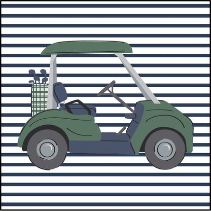 Golf - Long Sleeve Uni Shirt Green Golf Cart