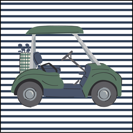 Golf - Long Sleeve Uni Shirt Green Golf Cart