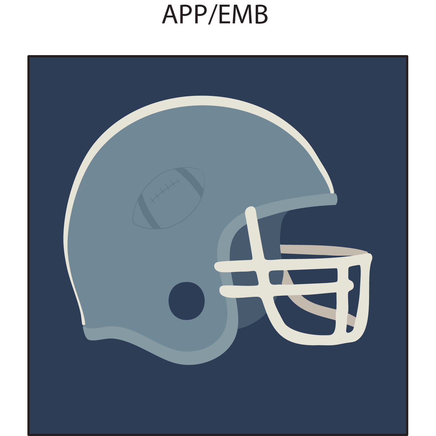 Football Helmets - Drop Sleeve Sweatshirt with Varsity Stripes Blue Helmet