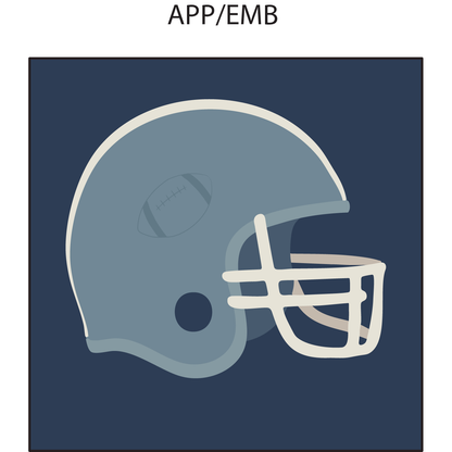 Football Helmets - Drop Sleeve Sweatshirt with Varsity Stripes Blue Helmet