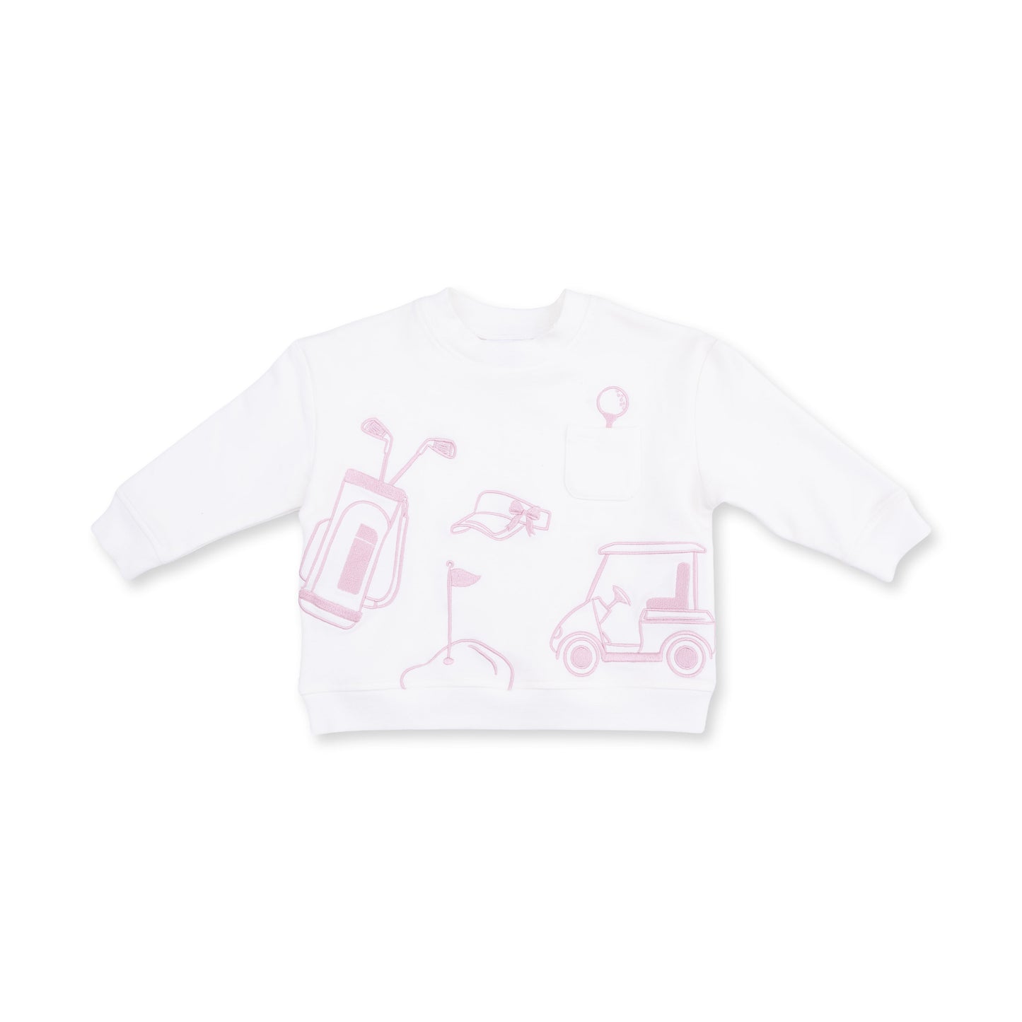 Golf - Drop Sleeve Sweatshirt White and Pink