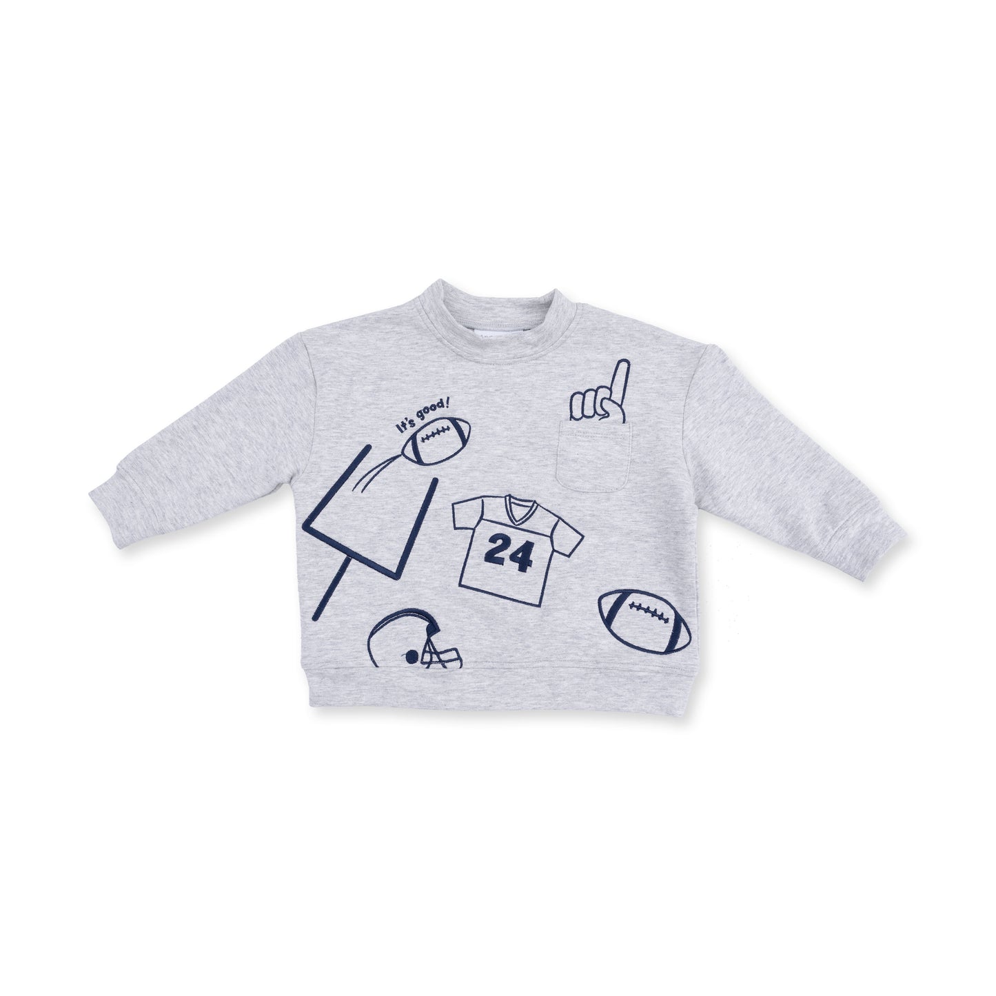 Football Navy - Drop Sleeve Sweatshirt