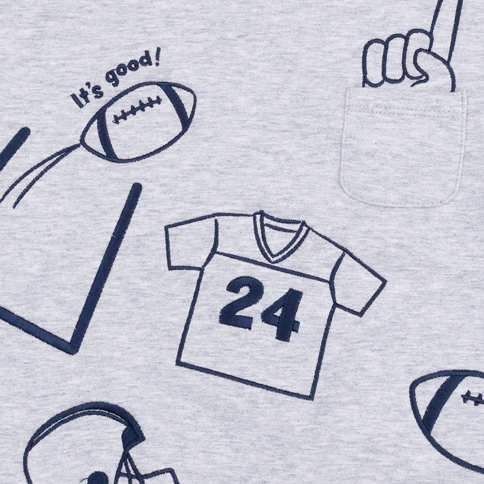 Football Navy - Drop Sleeve Sweatshirt