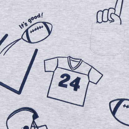 Football Navy - Drop Sleeve Sweatshirt