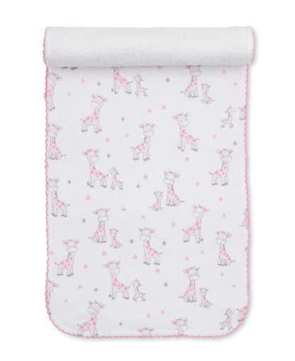 Just Giraffes Pink Print Burp