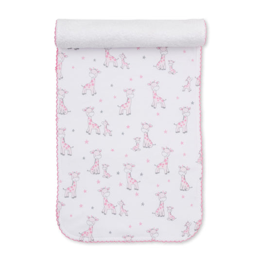 Just Giraffes Pink Print Burp