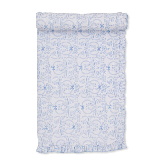 Delicate Blooming Bows Light Blue Blanket