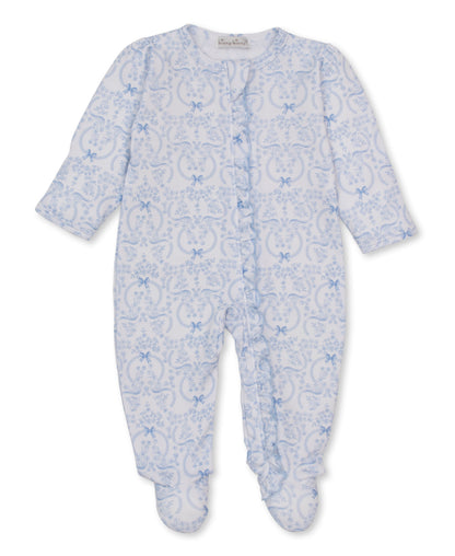 Delicate Blooming Bows Light Blue Footie w/Zip