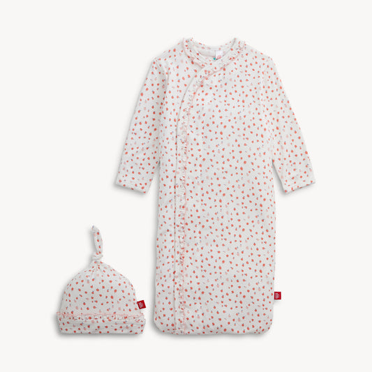 APPLE BLOSSOM MODAL GOWN & HAT SET W/ RUFFLE