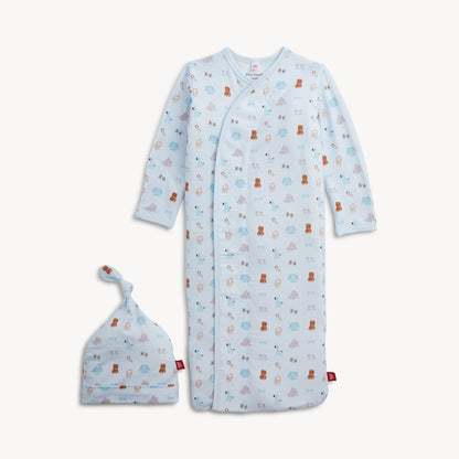 NURSERY NOSTALGIA BLUE MODAL GOWN + HAT SET