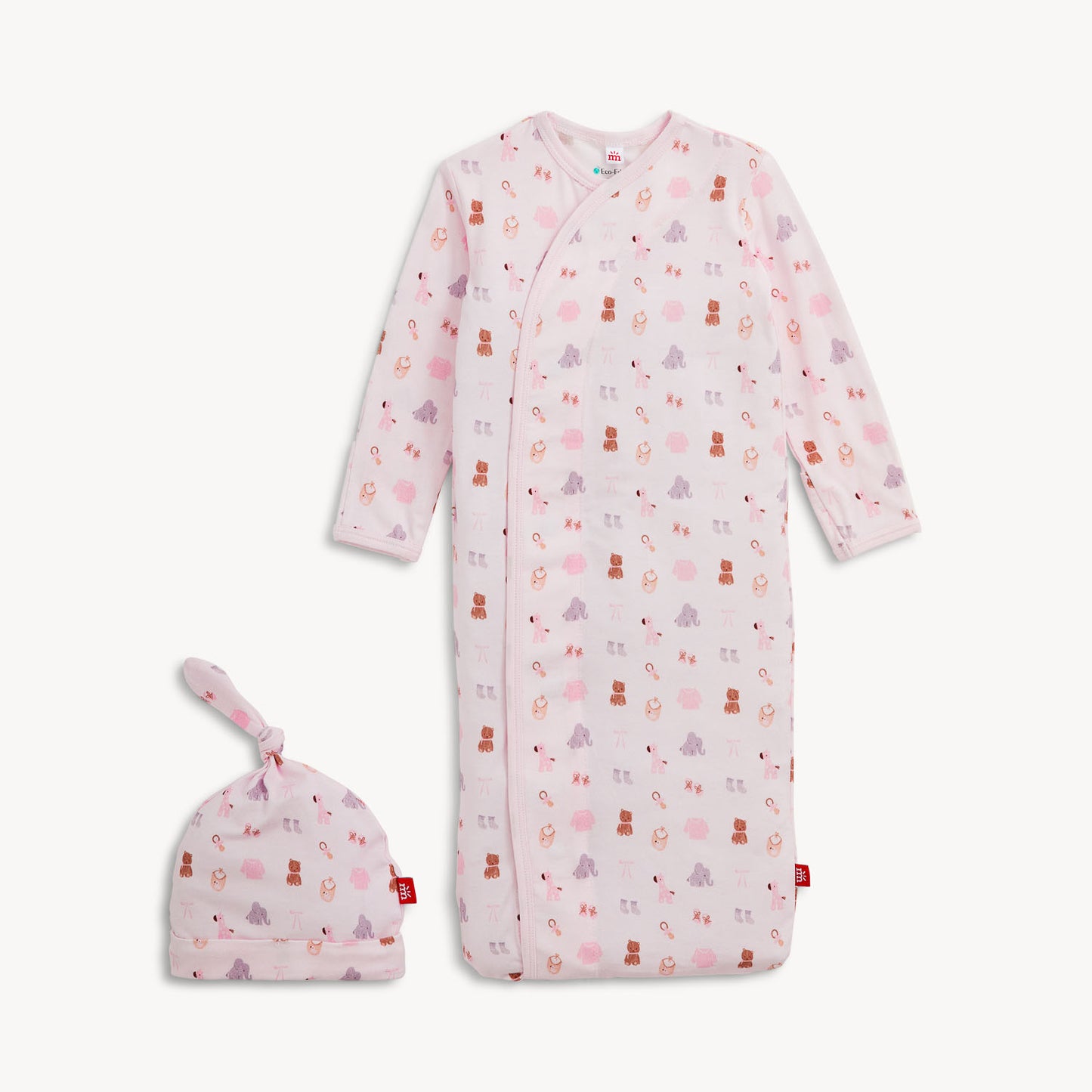 NURSERY NOSTALGIA PINK MODAL GOWN + HAT SET
