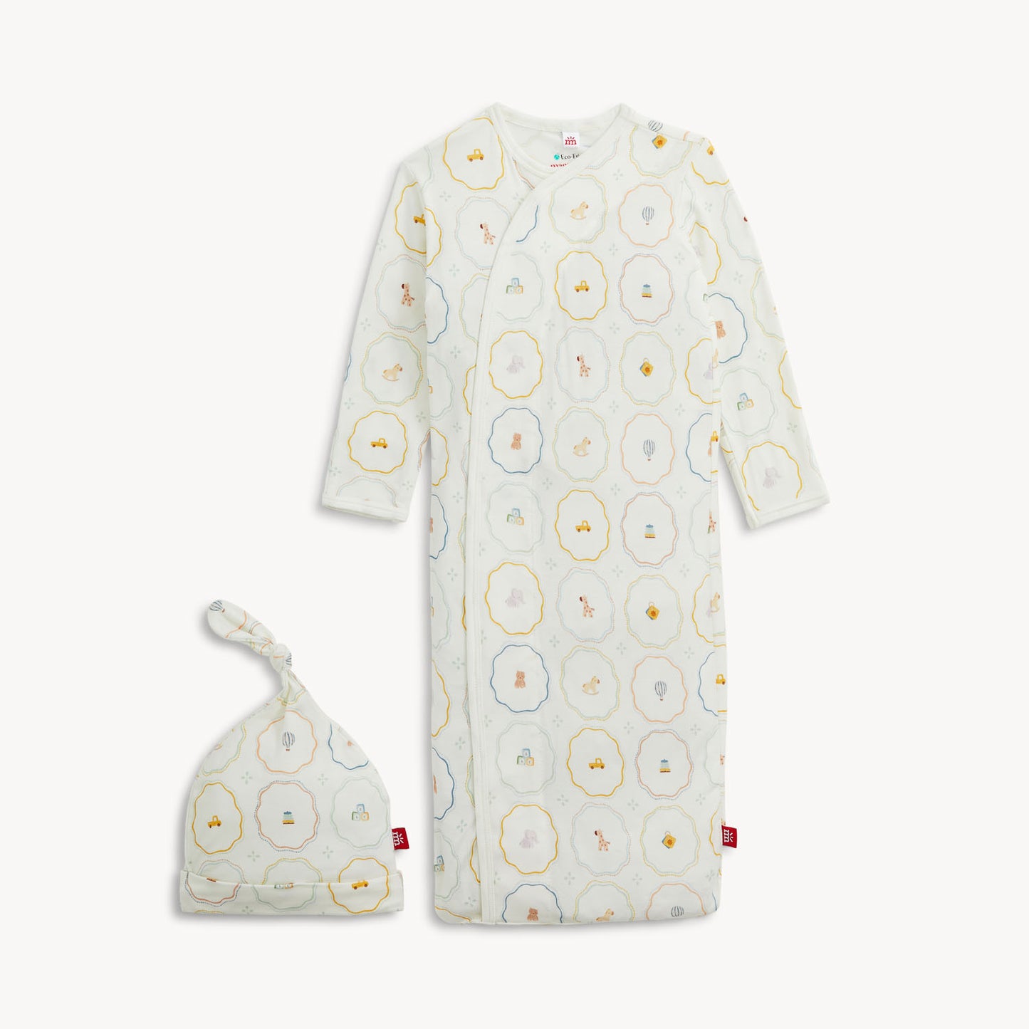 NURSERY MAGIC CREAM MODAL GOWN+HAT SET