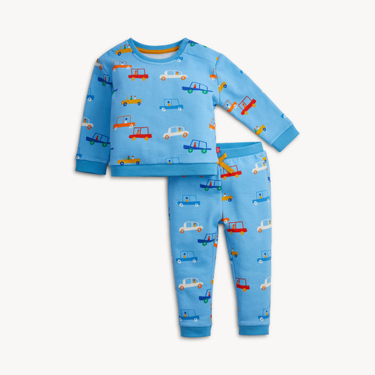 CARS BLUE FT BOYS L/S LNG PANT 2 PC SET
