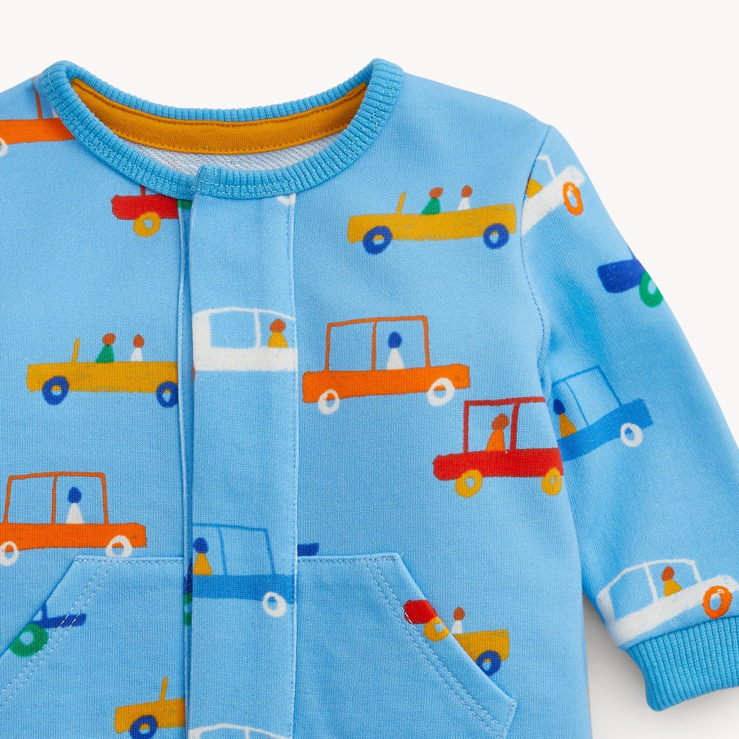 CARS BLUE FRENCH TERRY BOYS ROMPER