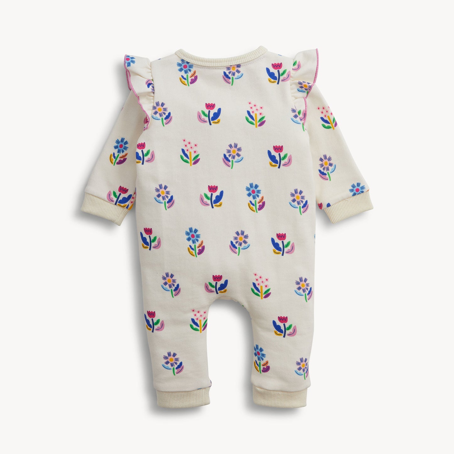 FLORAL IVORY FRENCH TERRY BABY ROMPER