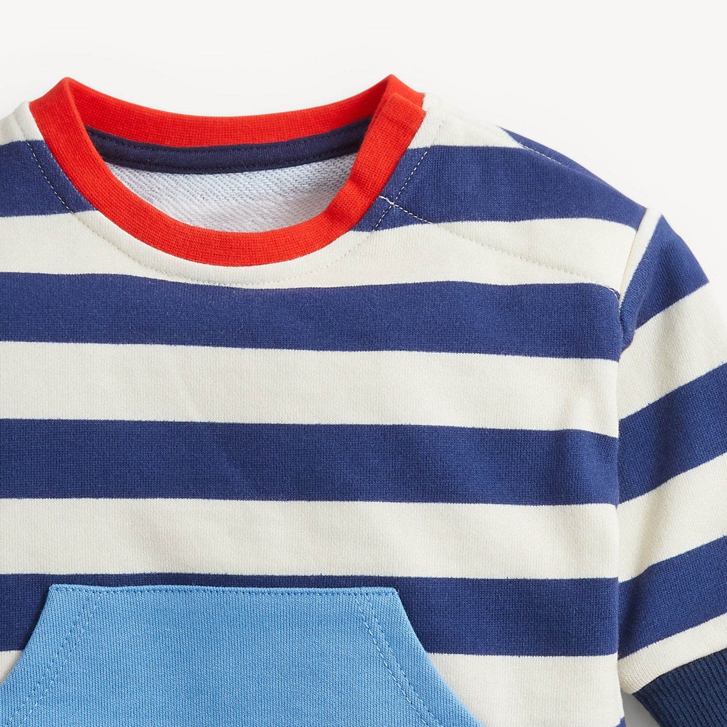 NAVY STRIPE FT BOYS L/S 2 PC SET
