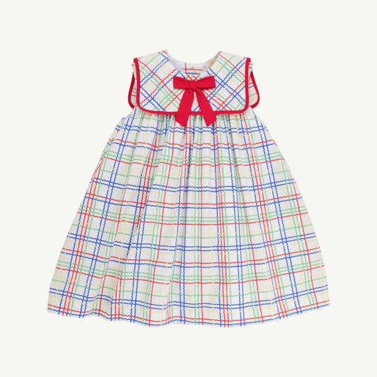 Sleeveless Stewart's Square Collar Dress