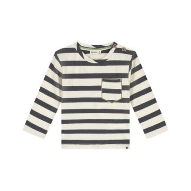 BABY BOYS LONG SLEEVE T-SHIRT NAVY WHITE STRIPE