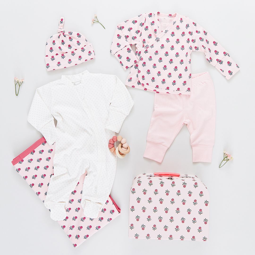 NESTING BOX BABY TAKE HOME SET - PINK TINY FLOWER