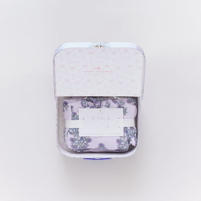 NESTING BOX BABY TAKE HOME SET - LAVENDER BOUQUET FLORAL BLOCKPRINT