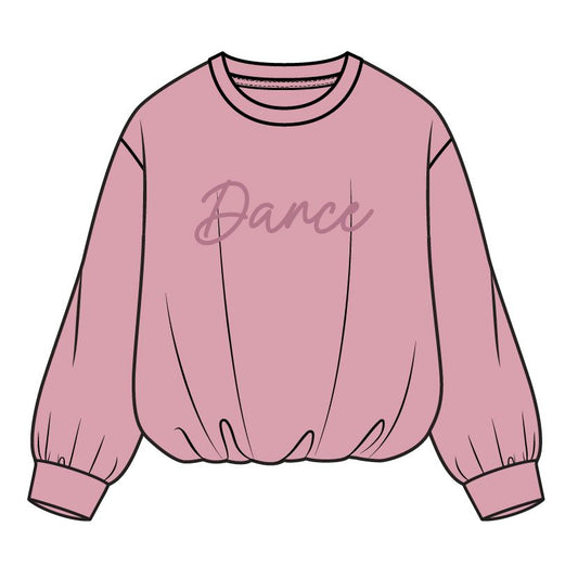 L/S CREW NECK BUBBLE SWEATSHIRT KNIT-PINK