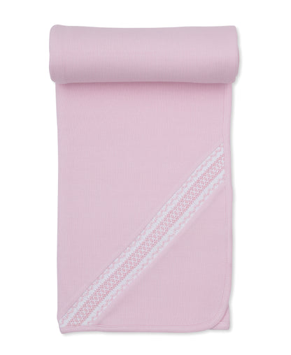 Pink Blanket w/hand smocking