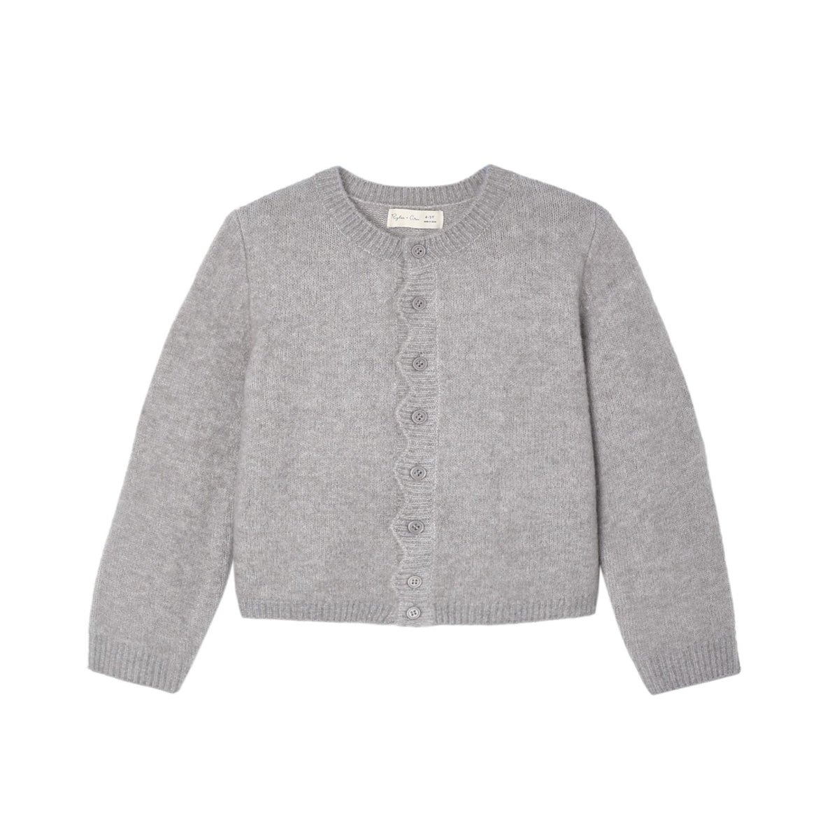SCALLOP CARDIGAN DUSTY-BLUE
