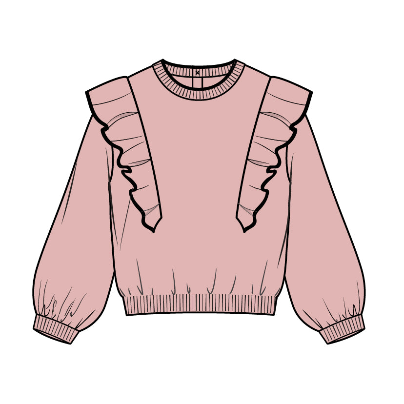 L/S TOP SWEATER KNIT-PINK LT.