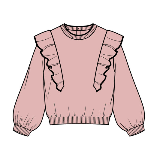 L/S TOP SWEATER KNIT-PINK LT.