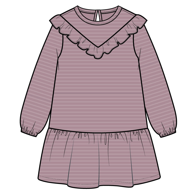 L/S DRESS KNIT-PURPLE DUSTY