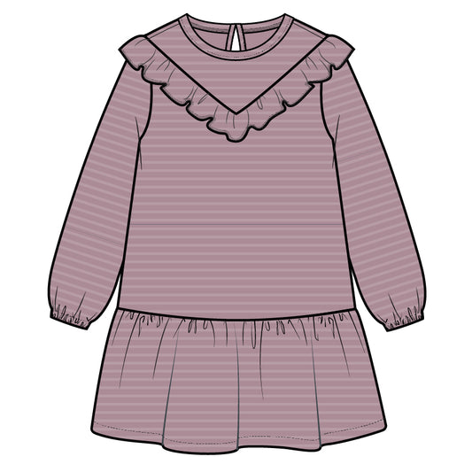 L/S DRESS KNIT-PURPLE DUSTY