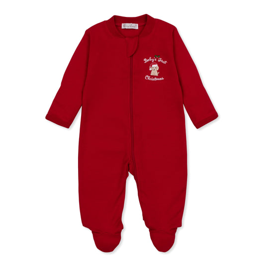 footie w/ zip baby's first Christmas