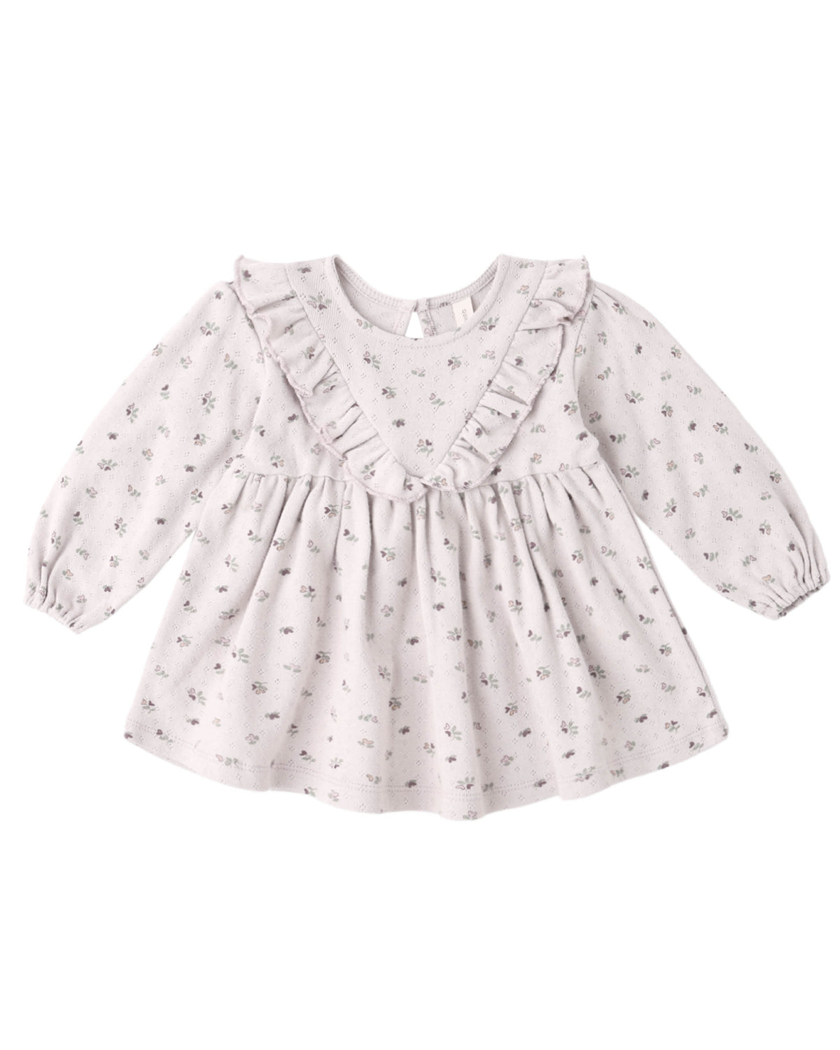 LONG SLEEVE RUFFLE V DRESS HEART DITSY