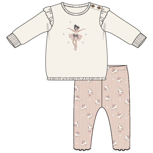2PC SET: SWEATSHIRT + LEGGINGS KNIT-OFF WHITE