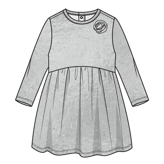 L/S DRESS KNIT-SILVER