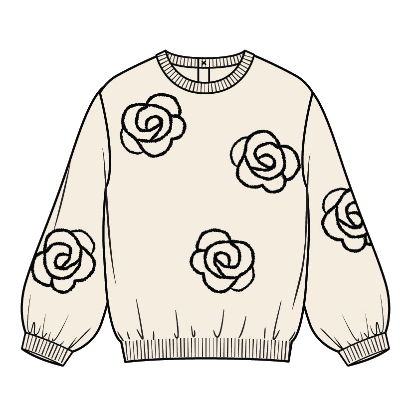 L/S SWEATER KNIT-OFF WHITE
