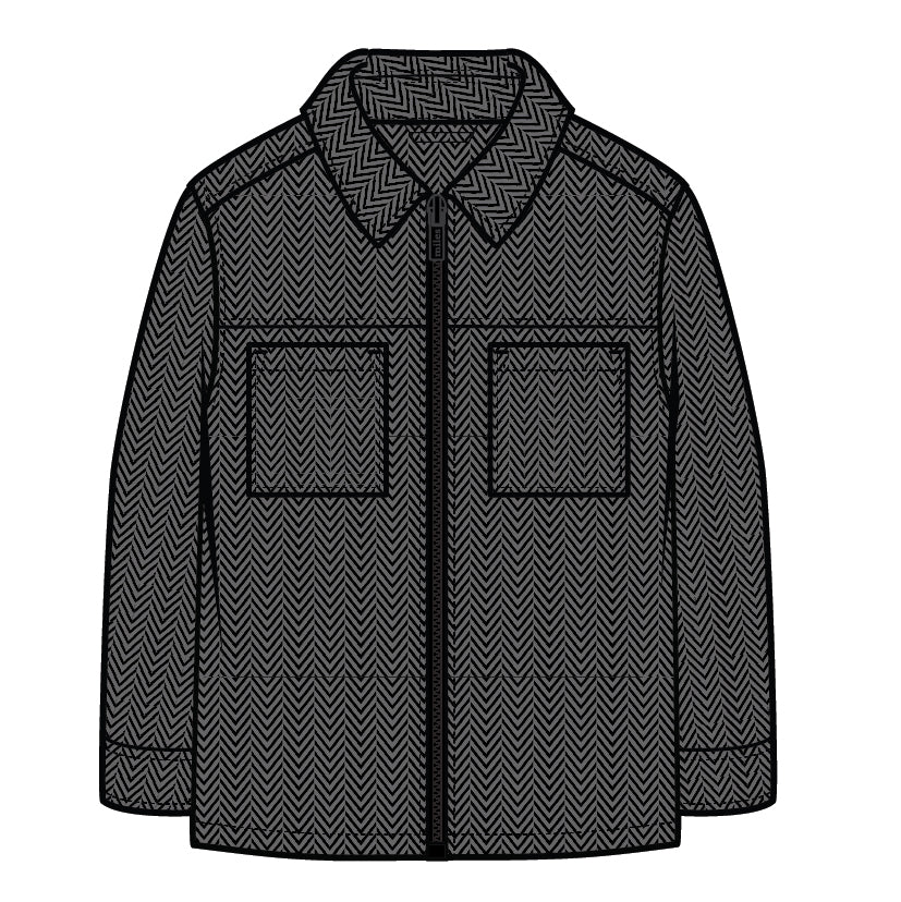 L/S TOP KNIT-GREY DK.