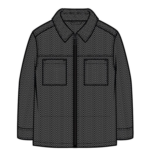 L/S TOP KNIT-GREY DK.