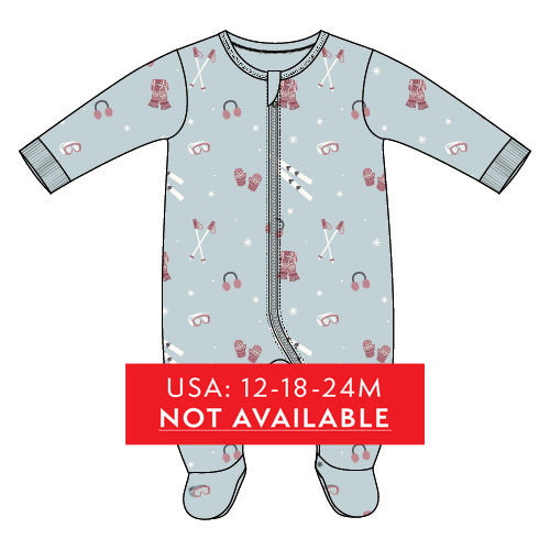 FOOTED SLEEPER KNIT-BLUE LT.