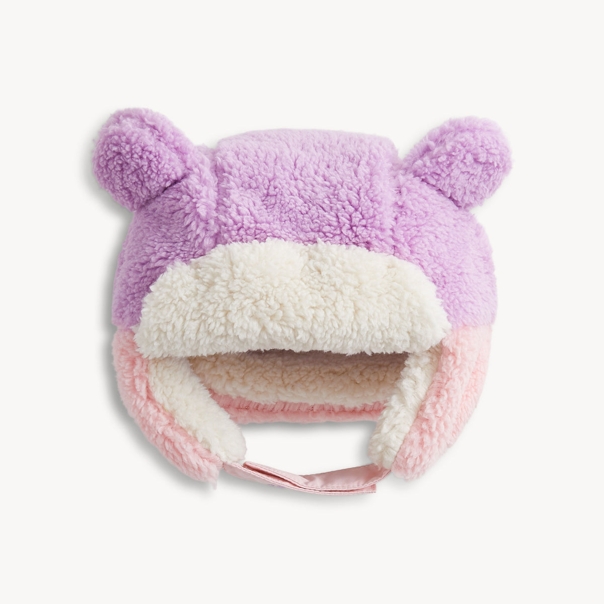 PINK COLORBLOCK SHERPA HAT