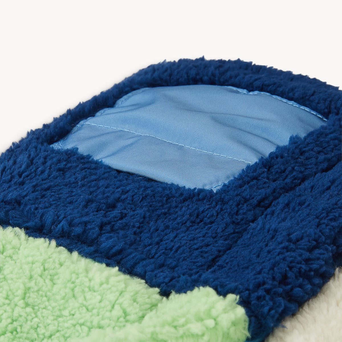 BLUE COLORBLOCK SHERPA BOYS JACKET