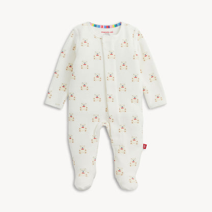 TEDDY BOWS VELOUR FOOTIE