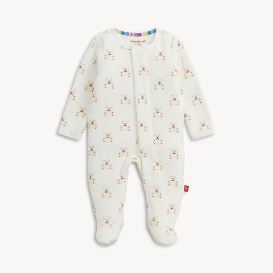 TEDDY BOWS VELOUR FOOTIE