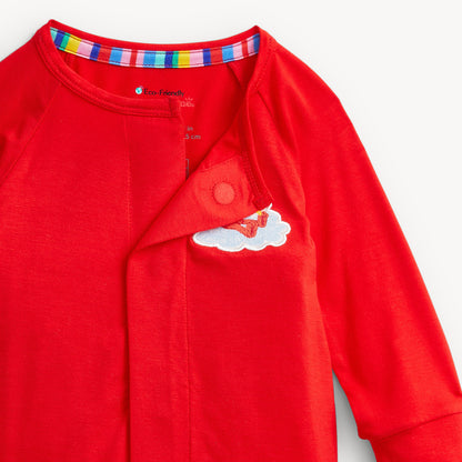 ELMO RED SOLID MODAL CONV COVERALL