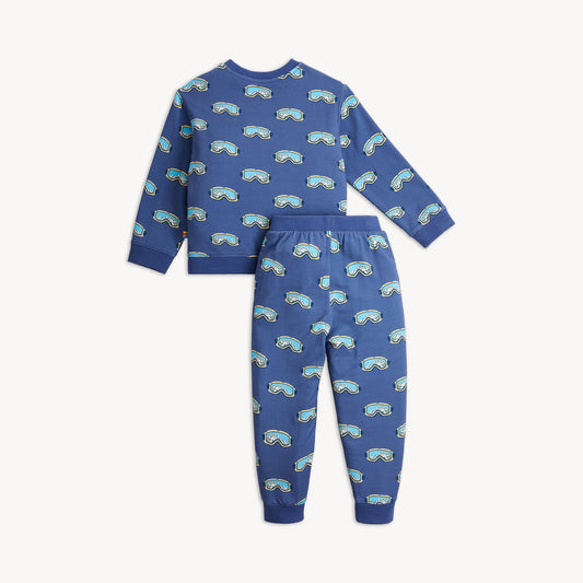 NAVY POWDER BRUSHED FLEECE SWEATSUIT