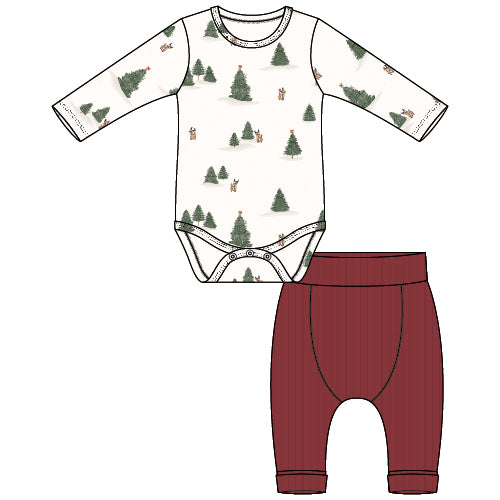 2PC SET: BODYSUIT + PANTS KNIT-OFF WHITE